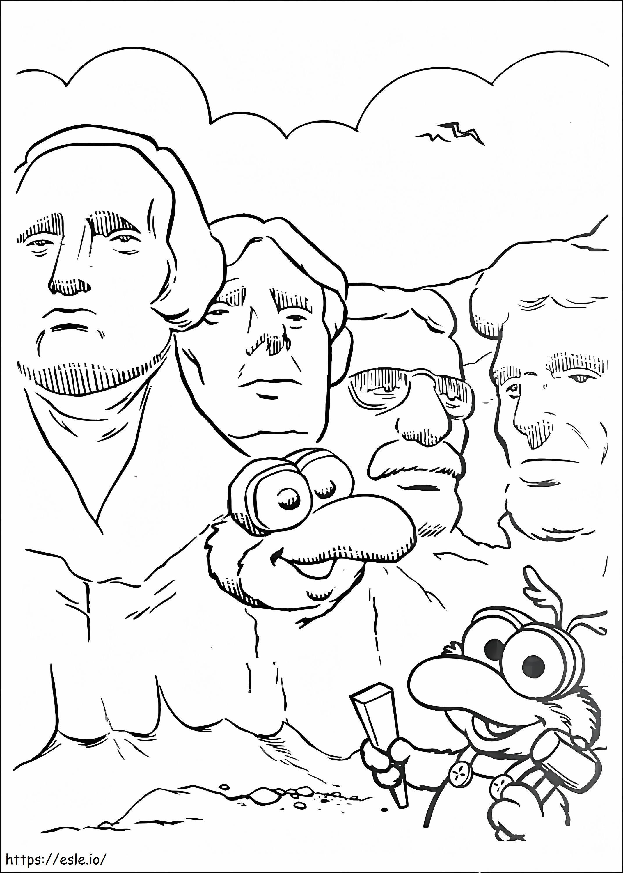 Baby Gonzo And Mount Rushmore National coloring page