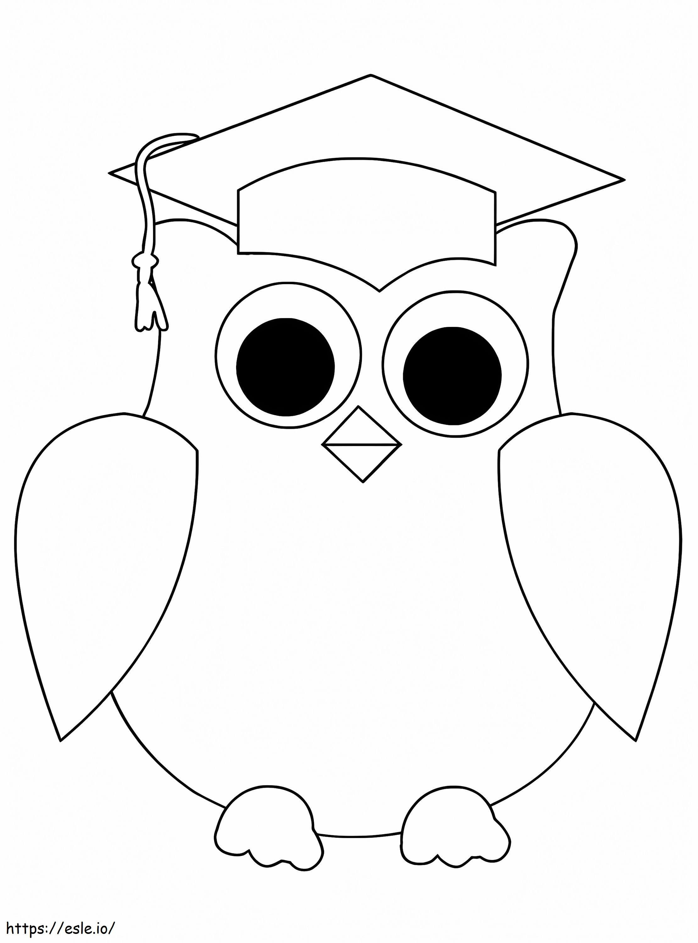 Easy Graduation Owl coloring page