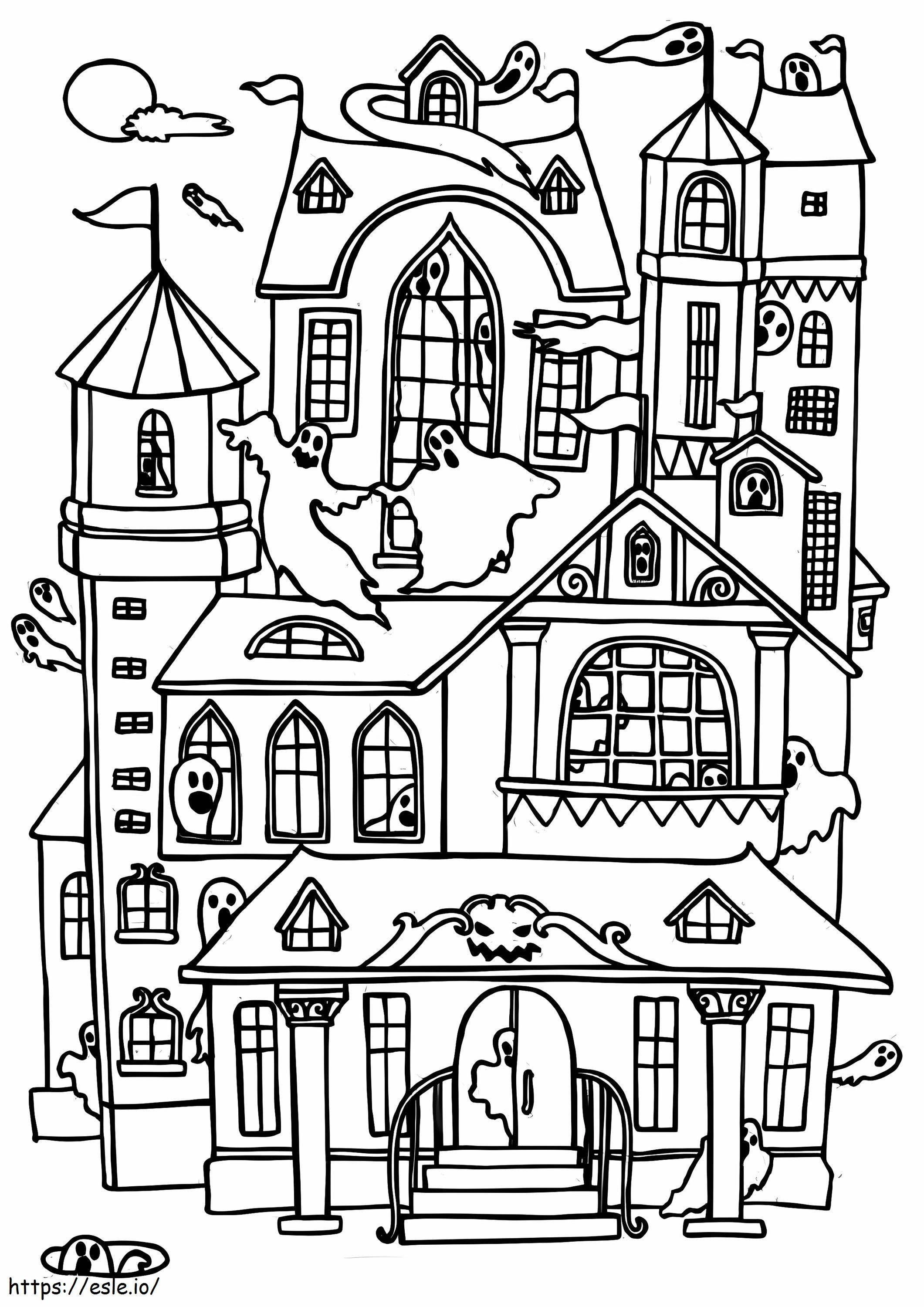 Modern Haunted House coloring page