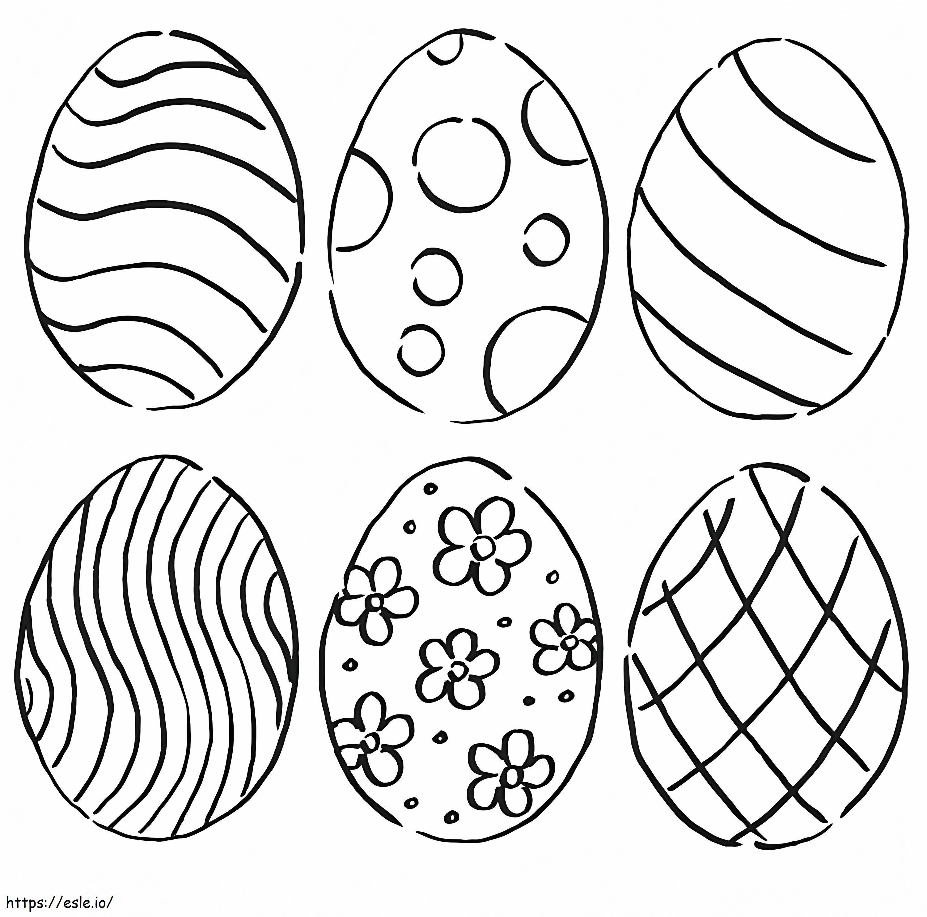 Huevos de Pascua 6 para colorear