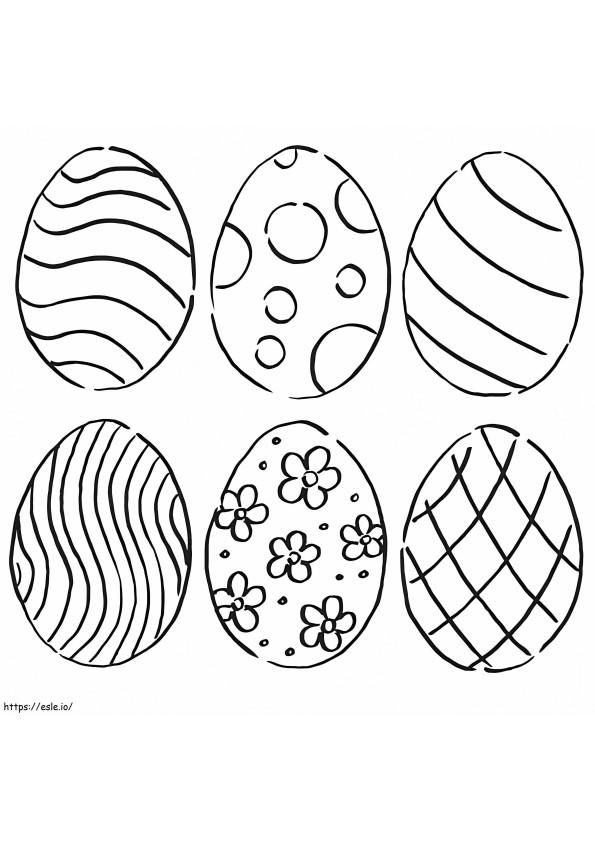 Uova di Pasqua 6 da colorare