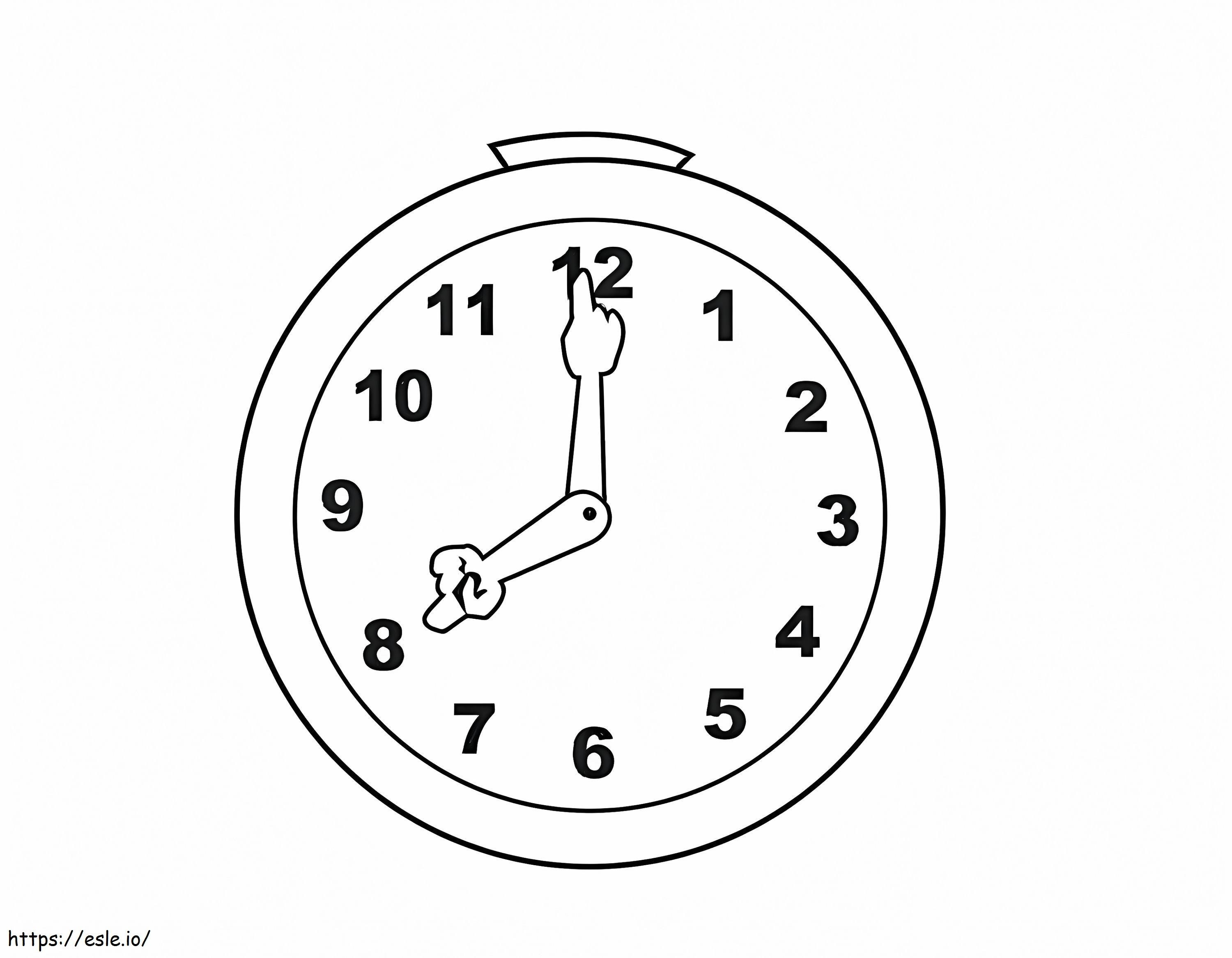Clock 6 coloring page