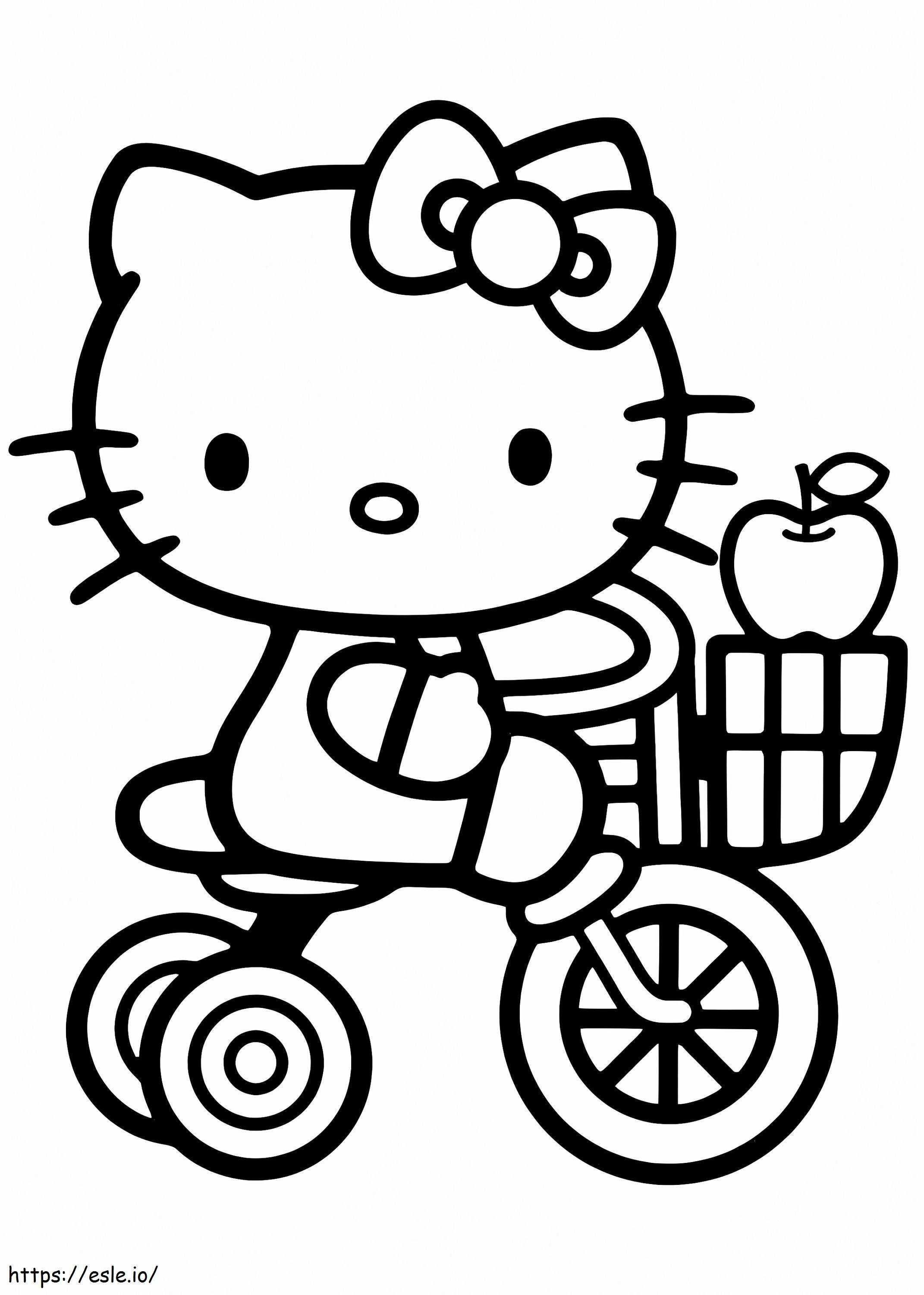 Hello Kitty Sur Tricycle coloring page