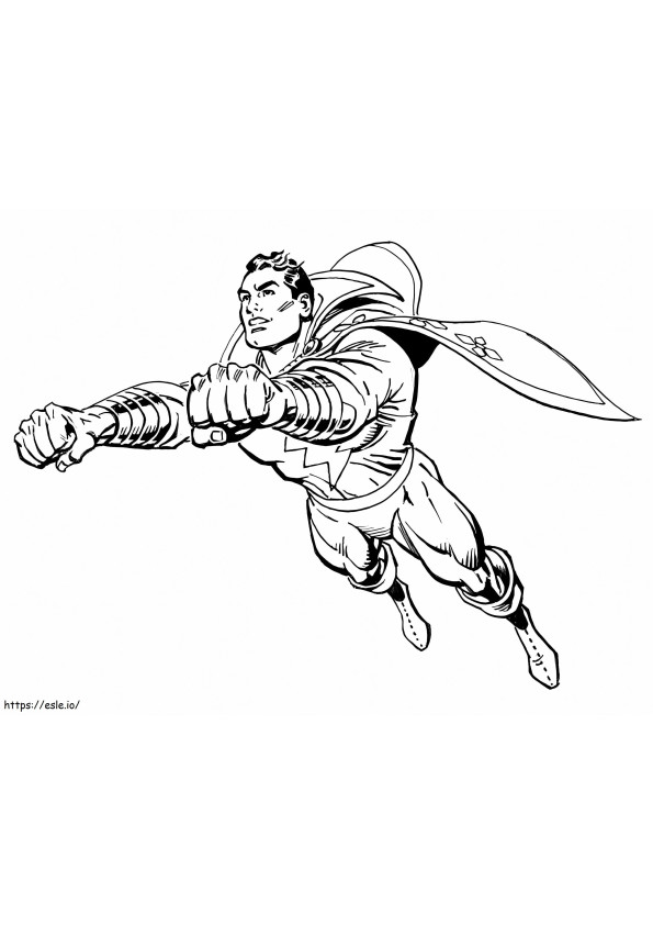 Shazam Flying Colorin Page coloring page