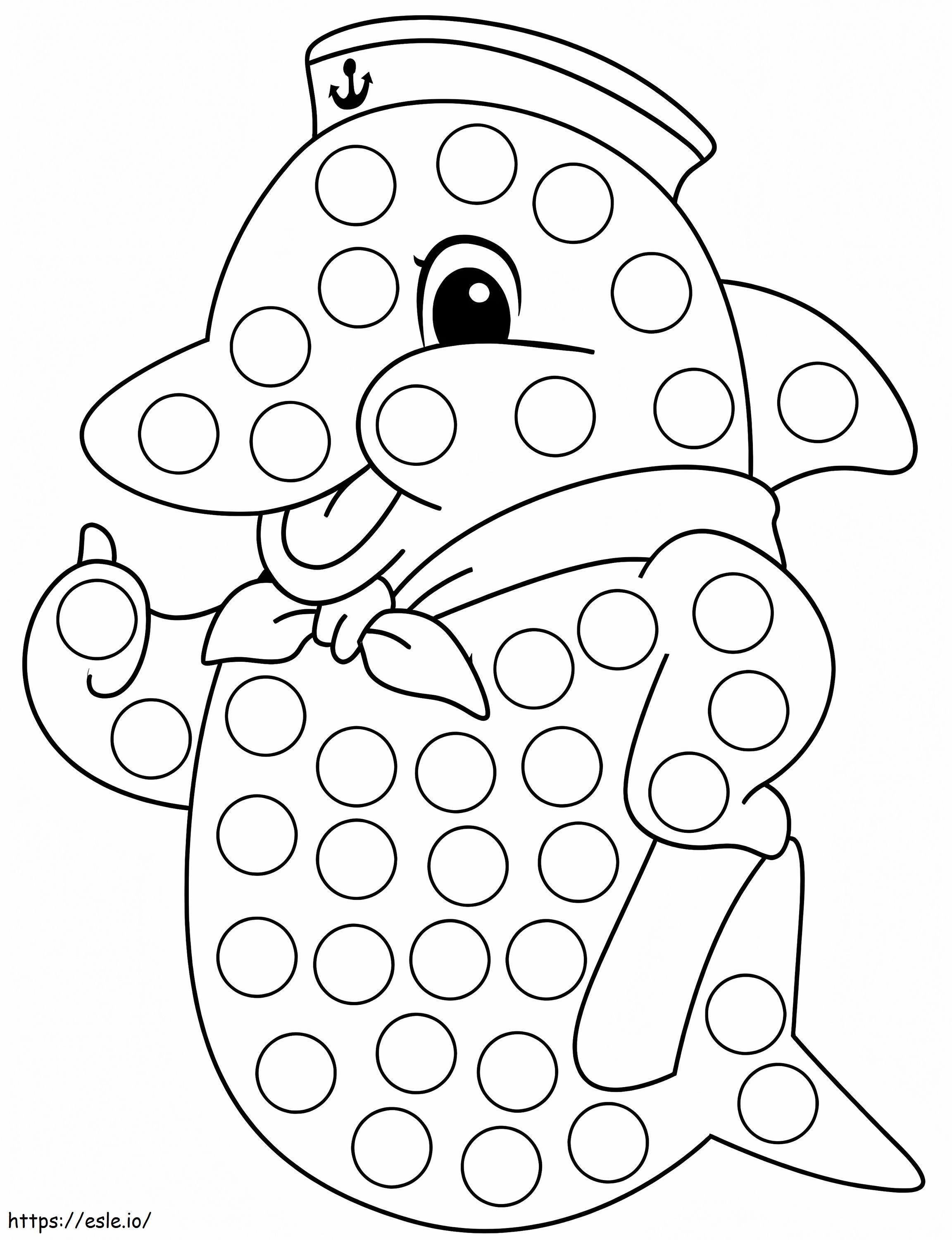 Dolphin Dot Marker coloring page