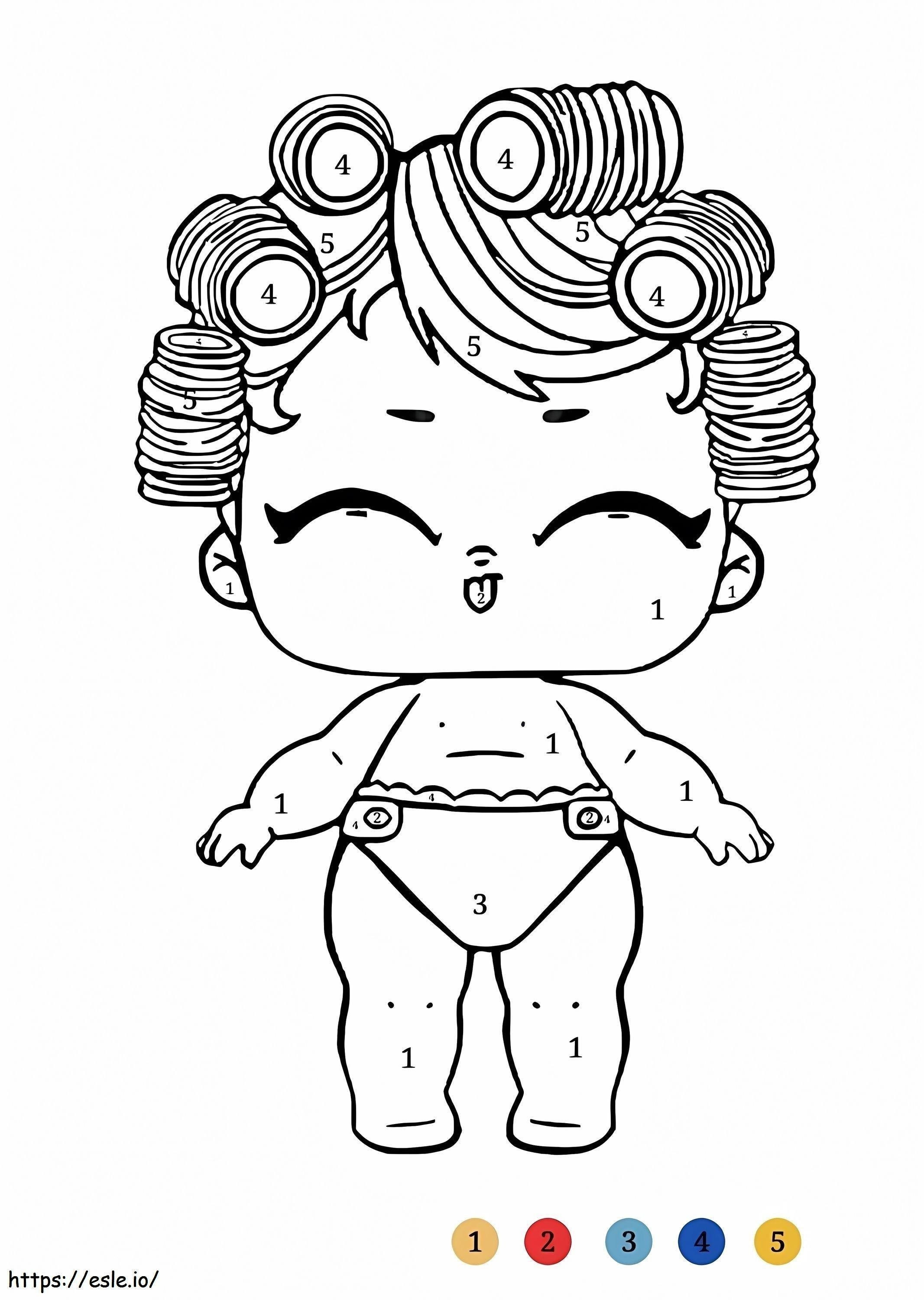 Printable LOL Color By Number coloring page