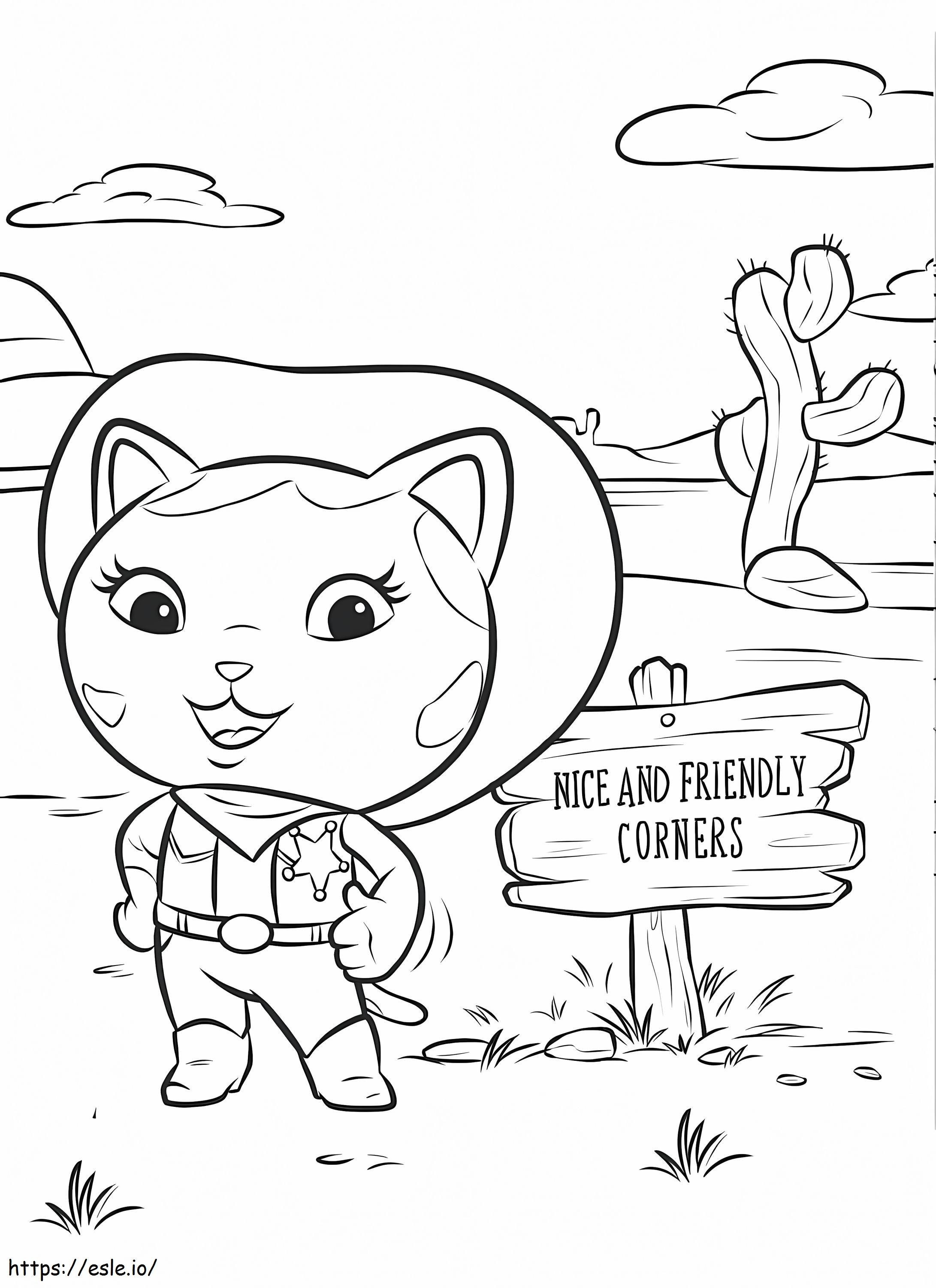 Happy Sheriff Callie coloring page