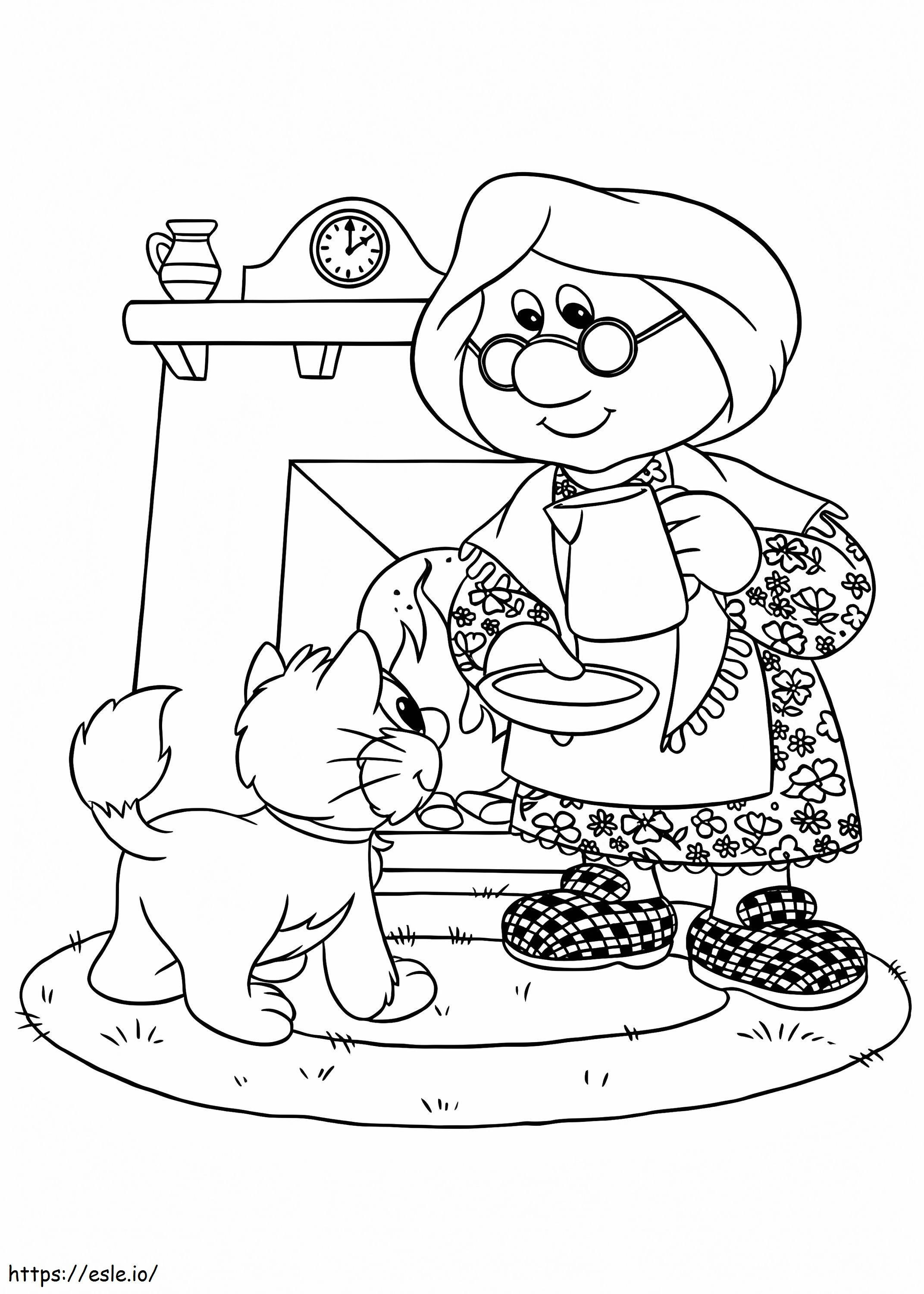 Poștașul Soția Pat și Pisica de colorat