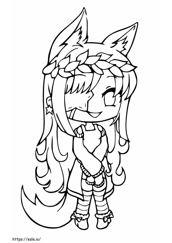 One-Eyed Gacha Life Character coloring page