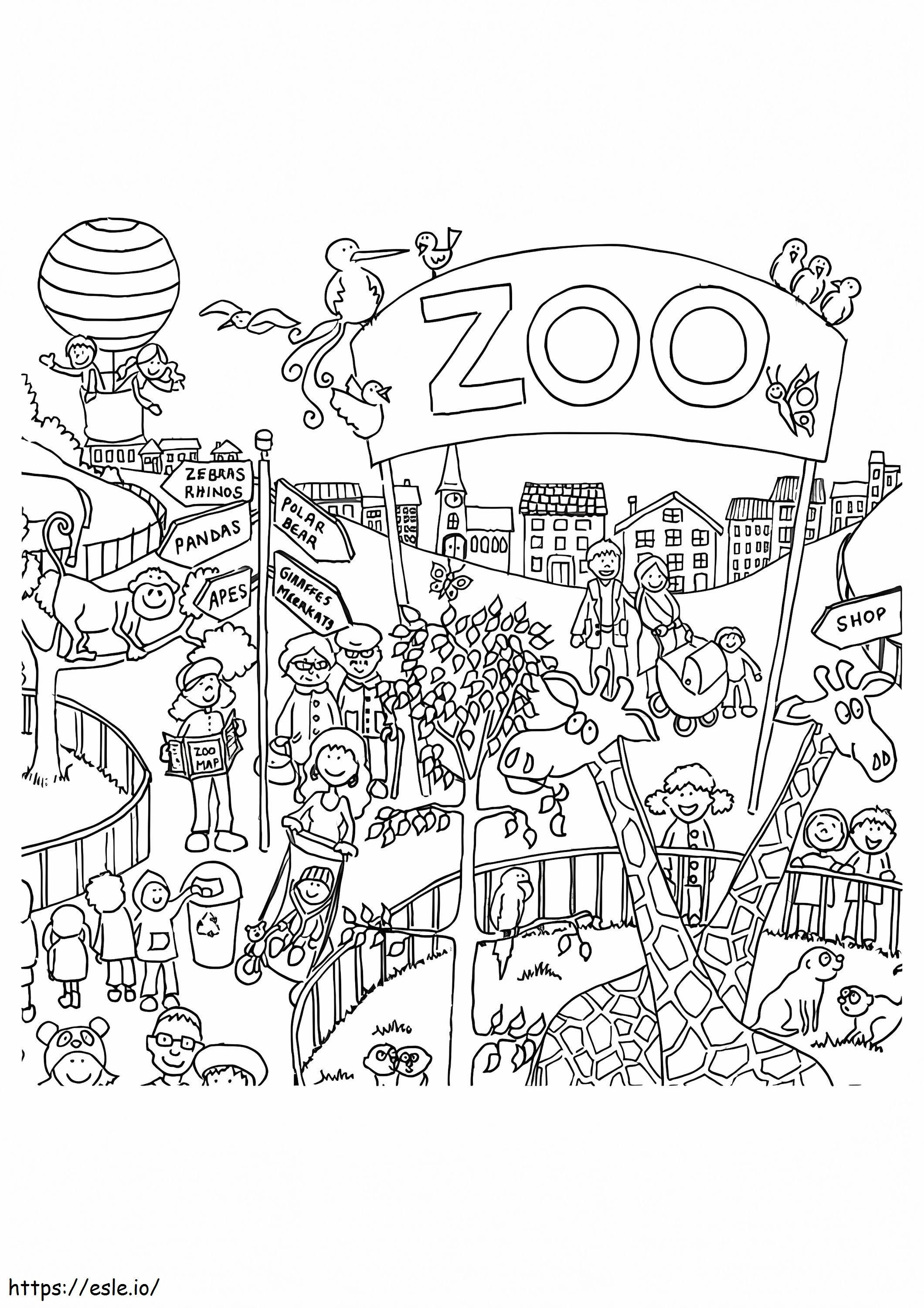 Zoológico para niños para colorear