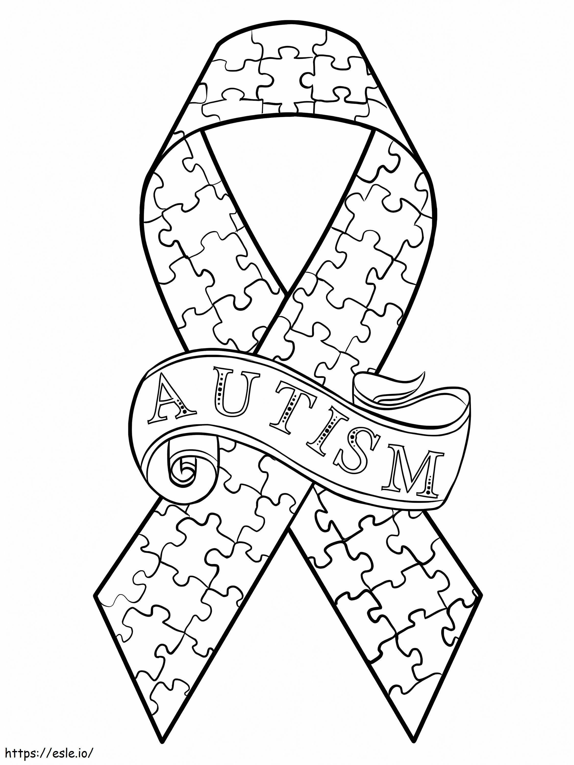 Coloriage Ruban de sensibilisation à l'autisme à imprimer dessin
