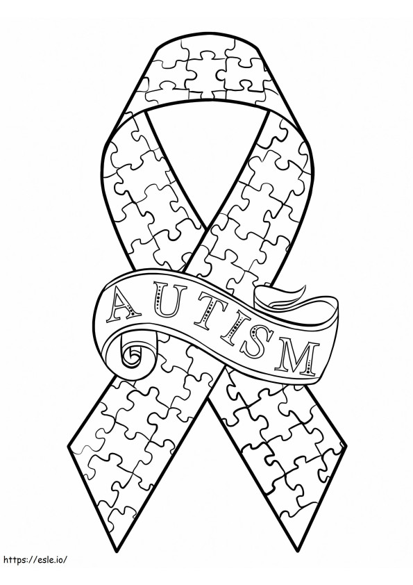 Coloriage Ruban de sensibilisation à l'autisme à imprimer dessin