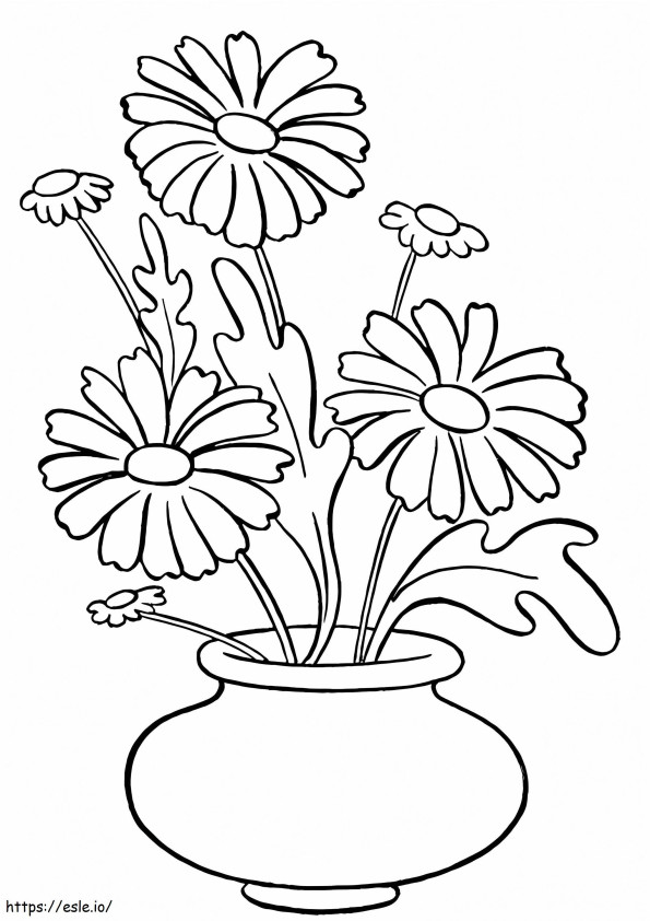Vaso de flores 1 para colorir