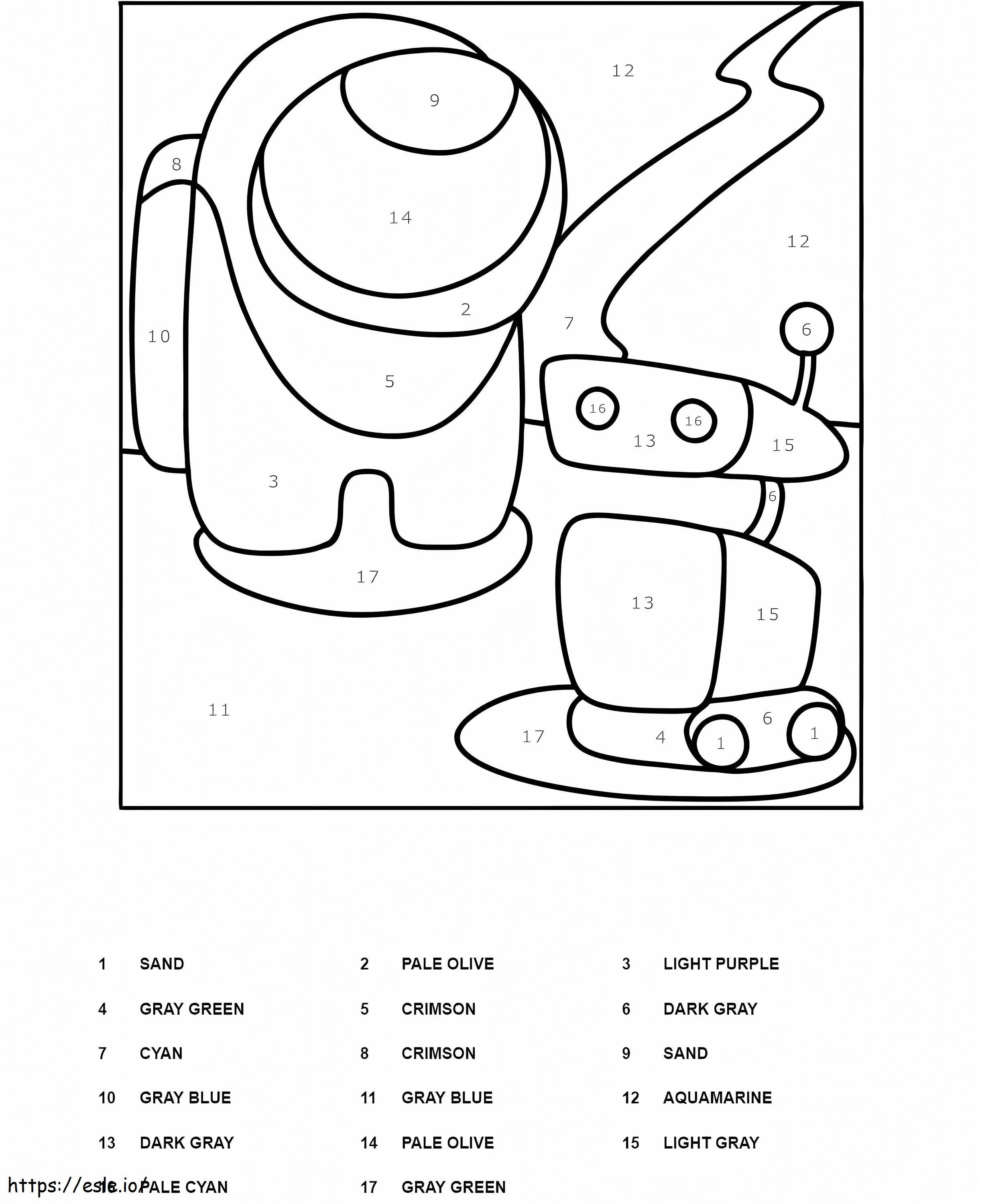 Free Among Us Color By Number coloring page