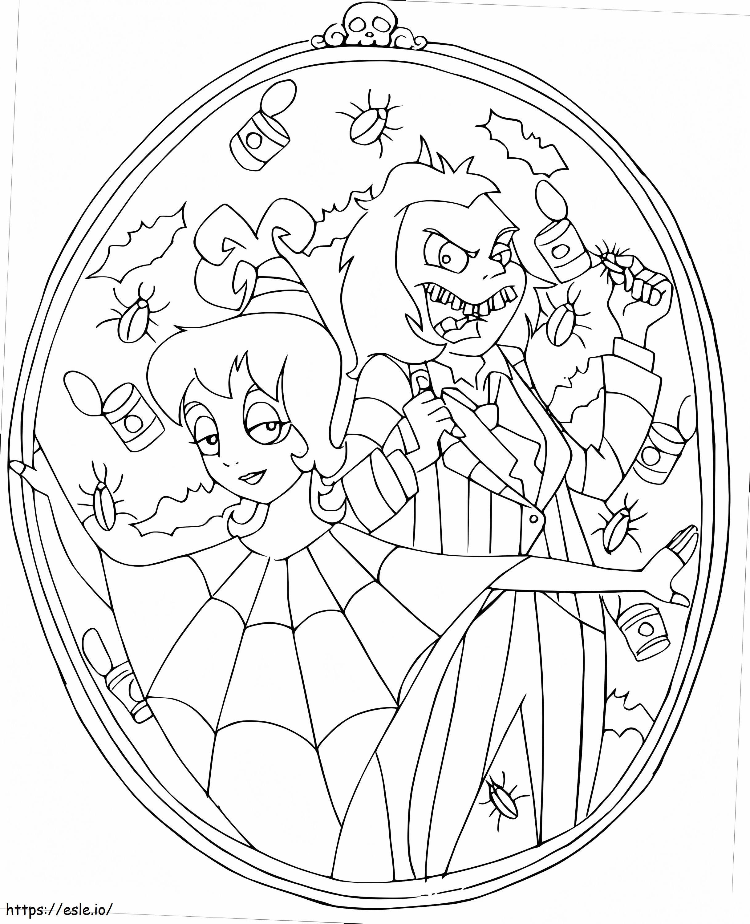 Lydia Deetz With Beetlejuice coloring page