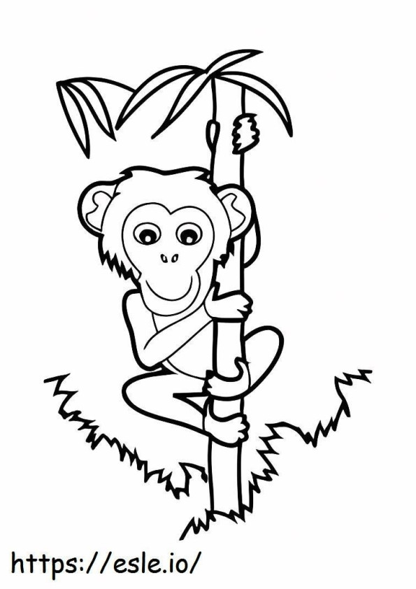 Monkey Climbing coloring page