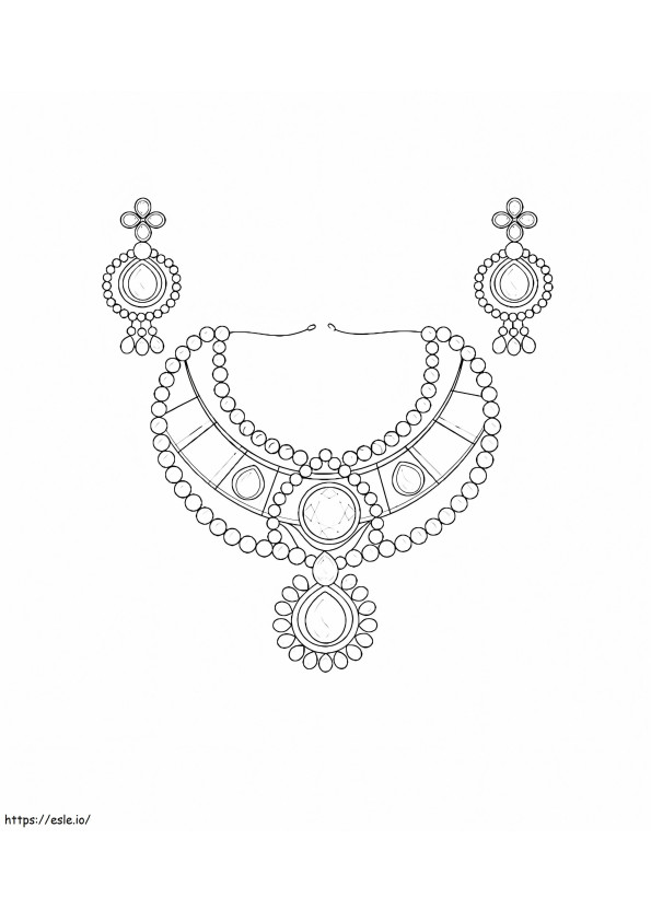 Kryształowa biżuteria i kolczyki na szyję kolorowanka