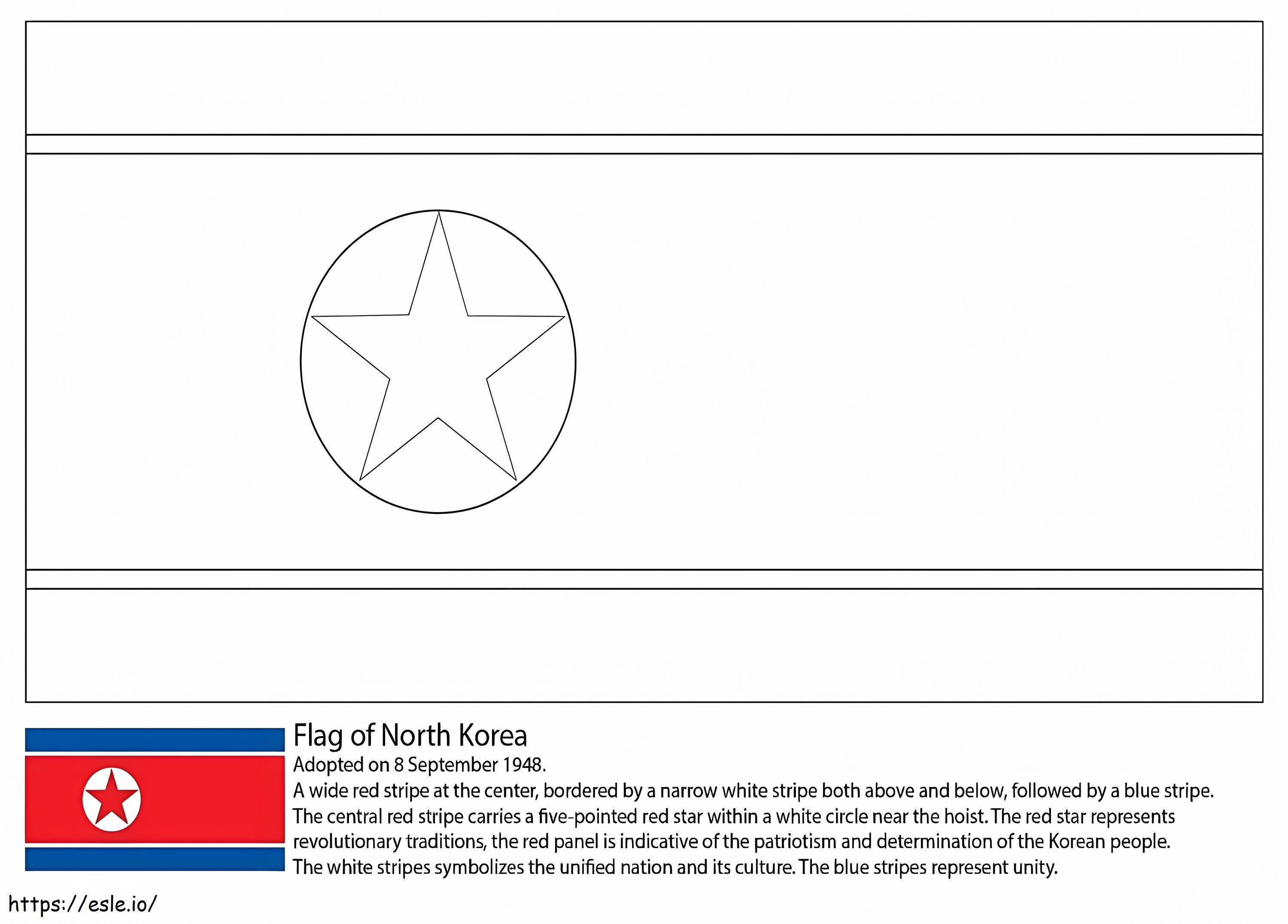 Flaga Korei Północnej kolorowanka