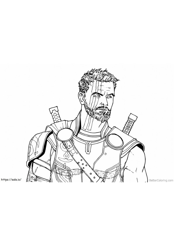 1541551516 Avengers Infinity War Thor -piirros värityskuva