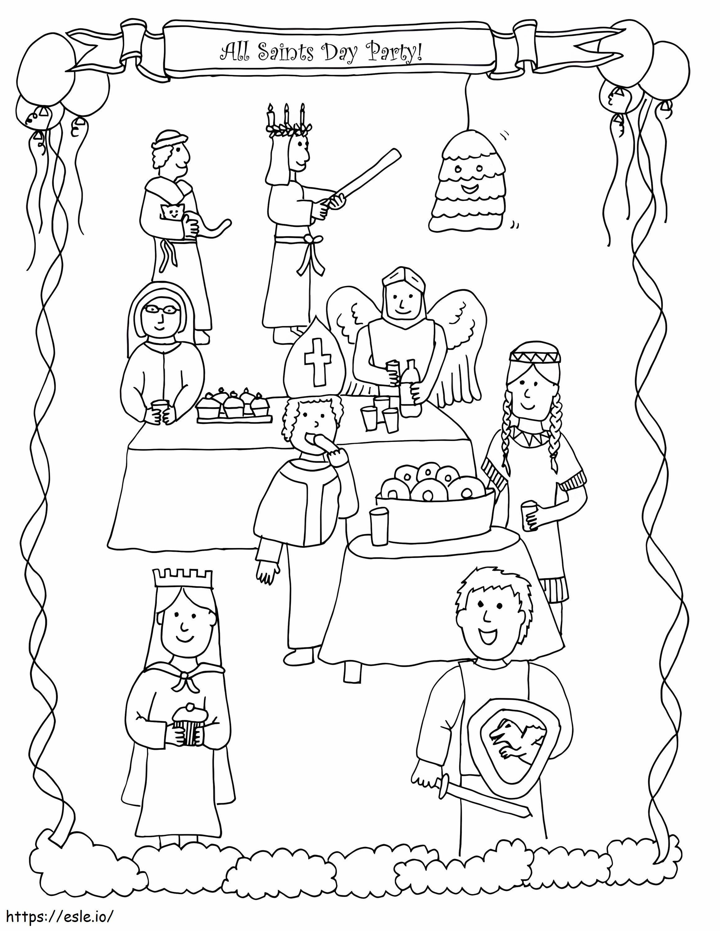 All Saints Day Party coloring page