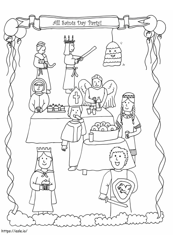 All Saints Day Party coloring page