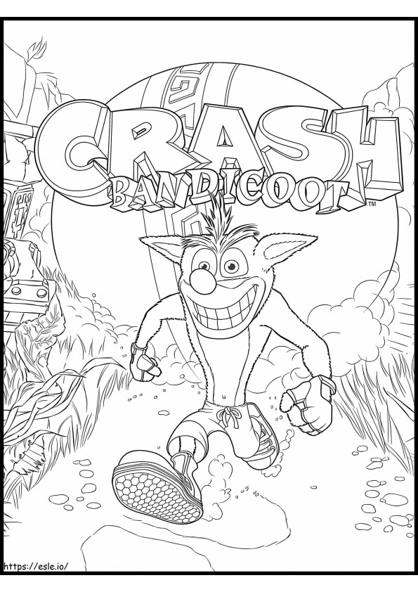 Crash Bandicoot 2 coloring page
