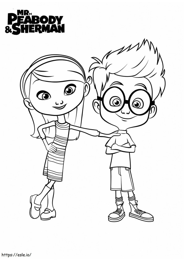 Sherman And Penny From Mr. Peabody And Sherman coloring page