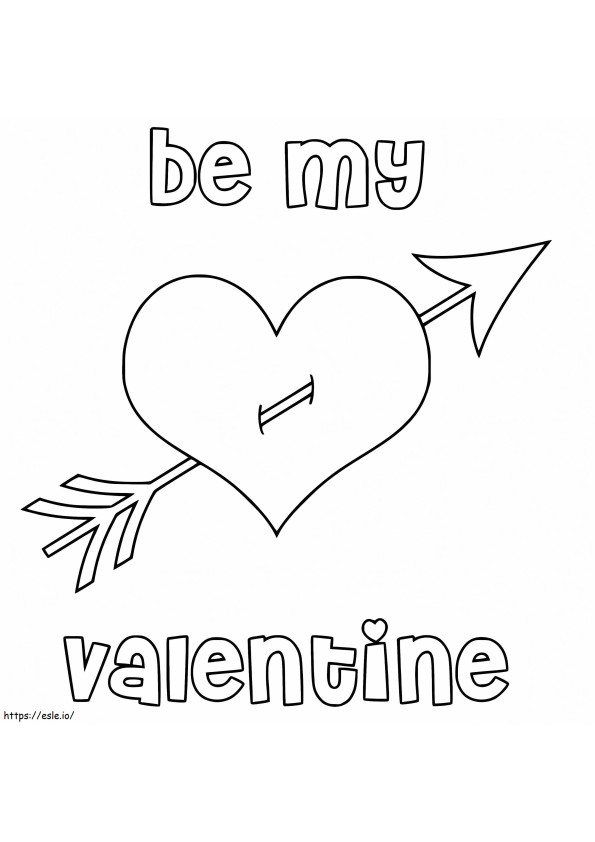 Gratis Wees mijn Valentijn kleurplaat