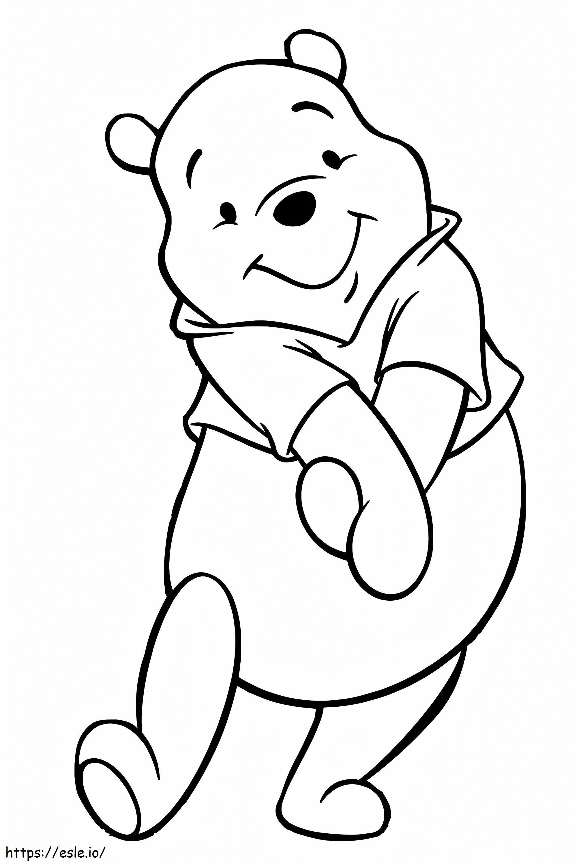 Ursinho Pooh sorrindo para colorir