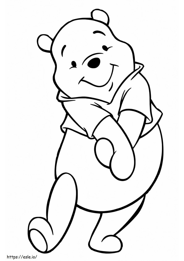 Coloriage Winnie l'ourson souriant à imprimer dessin