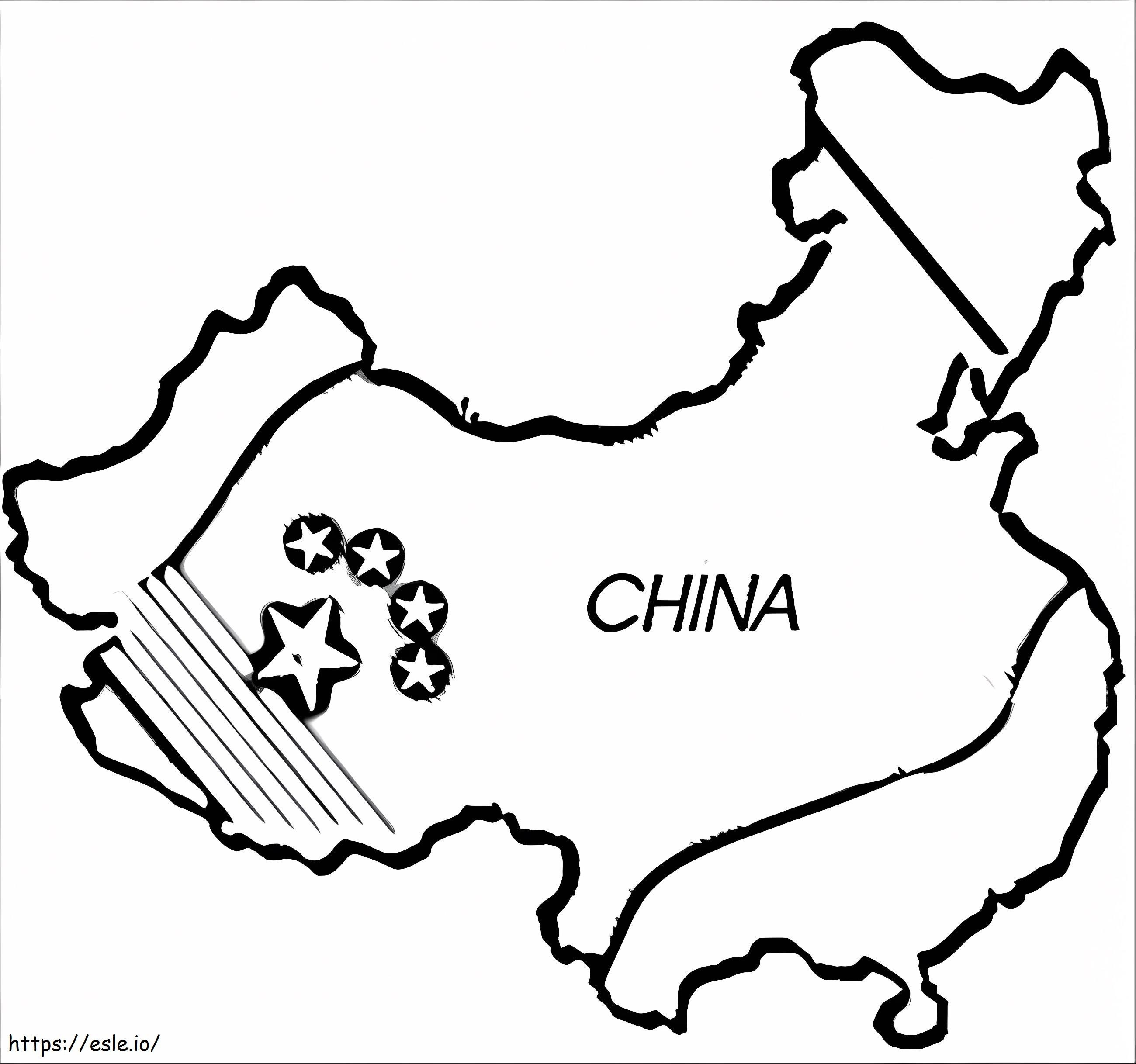 Coloriage Carte De La Chine à imprimer dessin