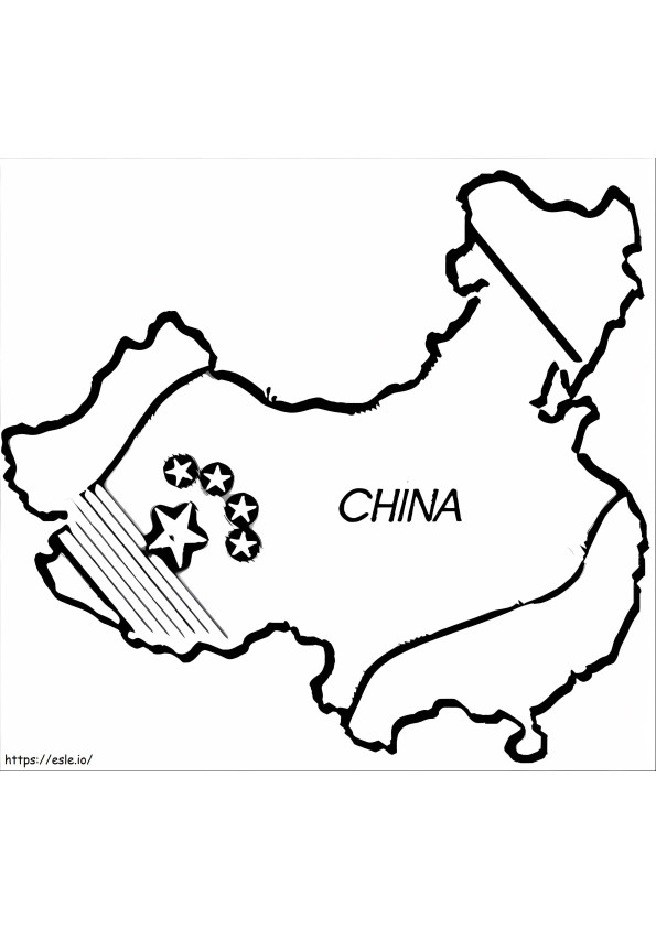 Coloriage Carte De La Chine à imprimer dessin