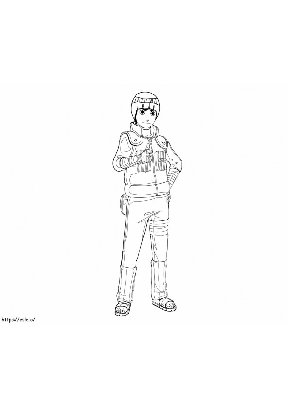Rock Lee Smiling coloring page