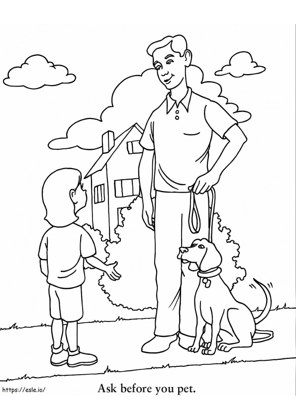 Ask Before You Pet coloring page