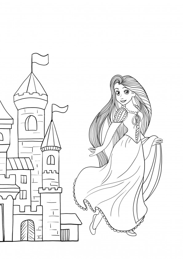 Rapunzel coloring and print for free