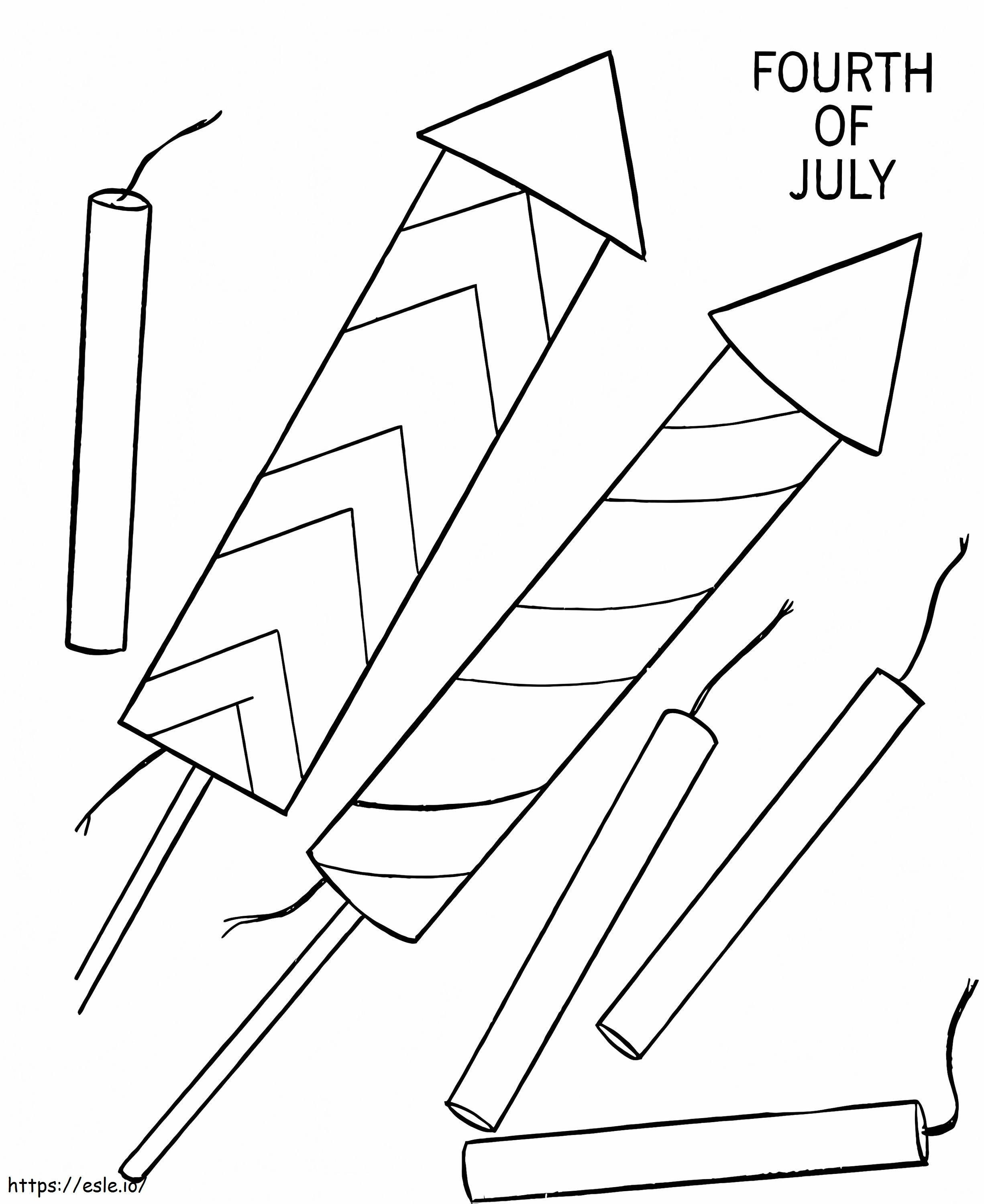 4 de julho Fogos de artifício para colorir