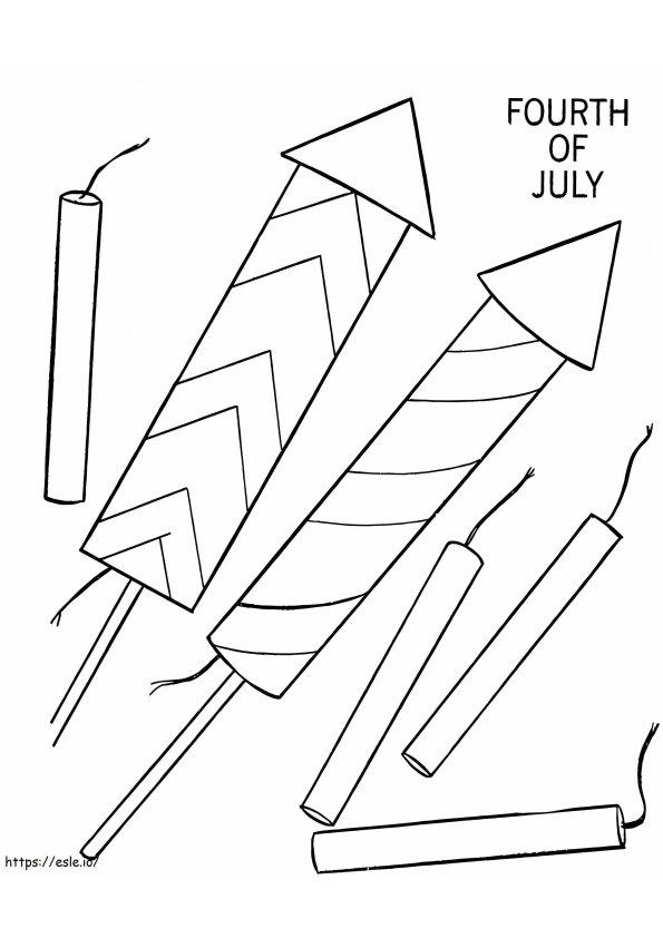 4 de julho Fogos de artifício para colorir