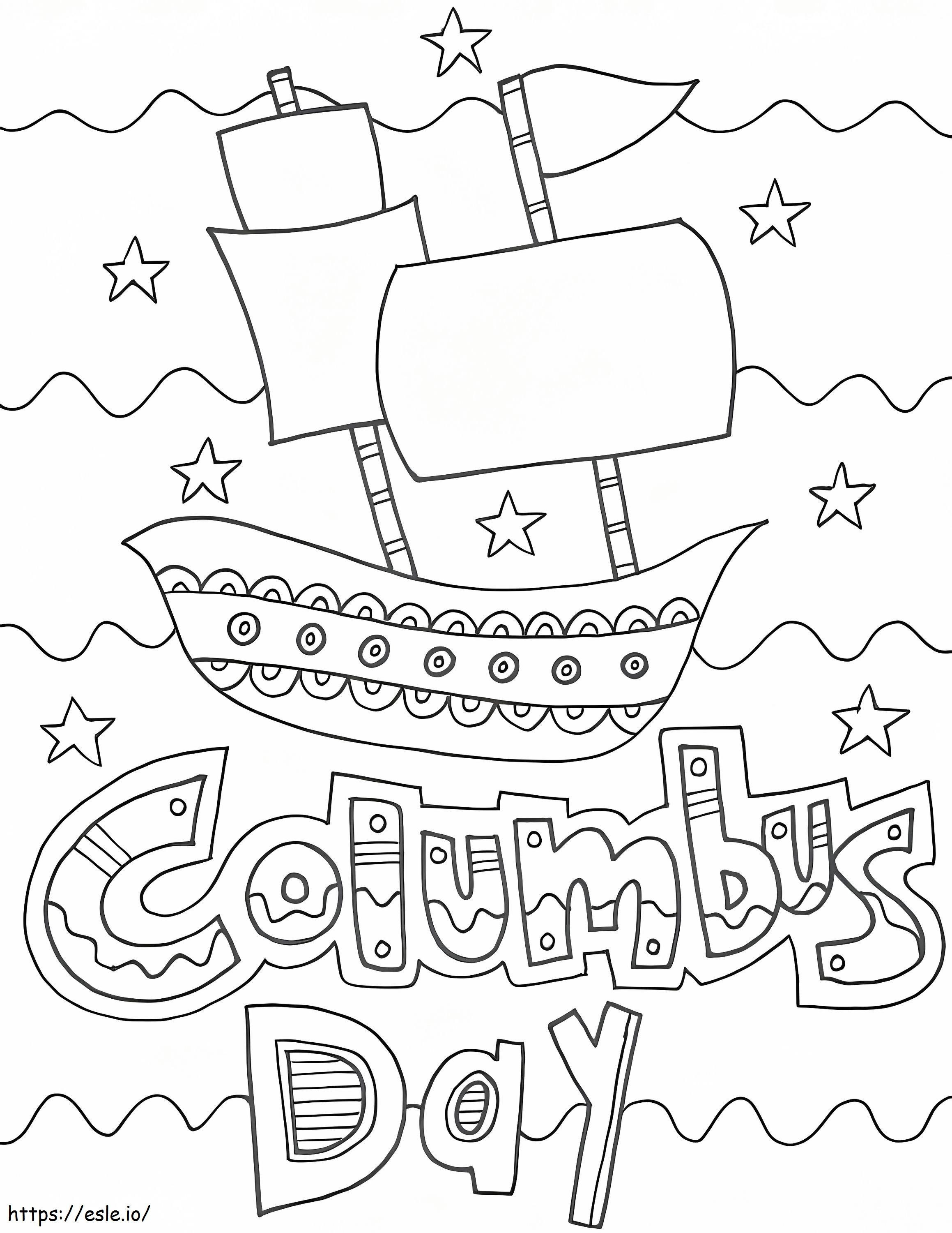 ziua lui Columbus de colorat