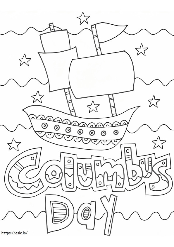 Columbus dag kleurplaat