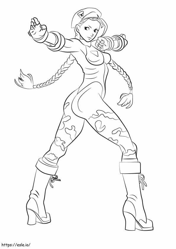 Cammy From Street Fighter coloring page