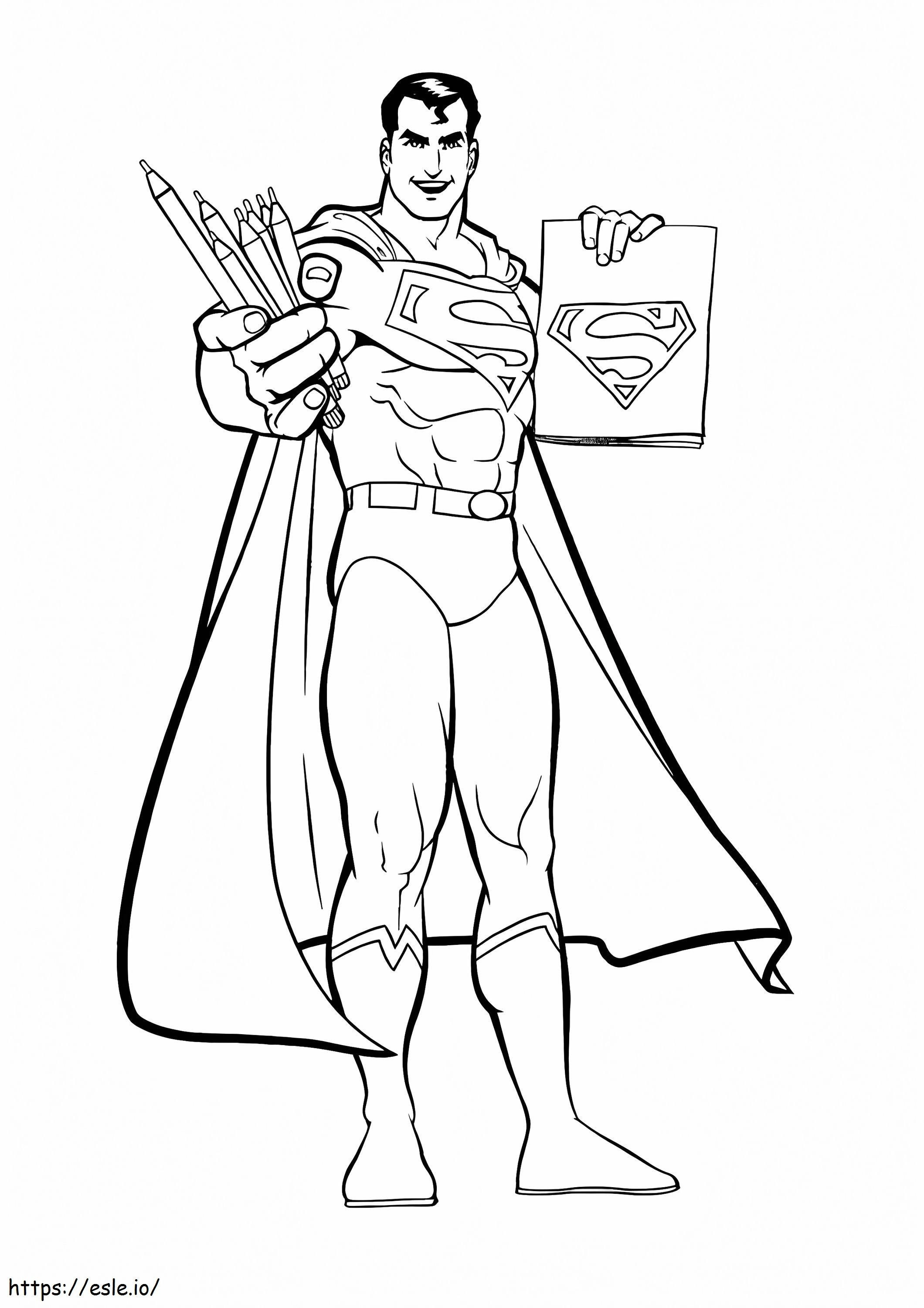 Superman om in te kleuren kleurplaat kleurplaat
