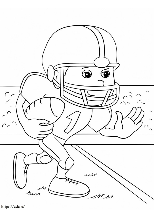 Smiling Football Player coloring page