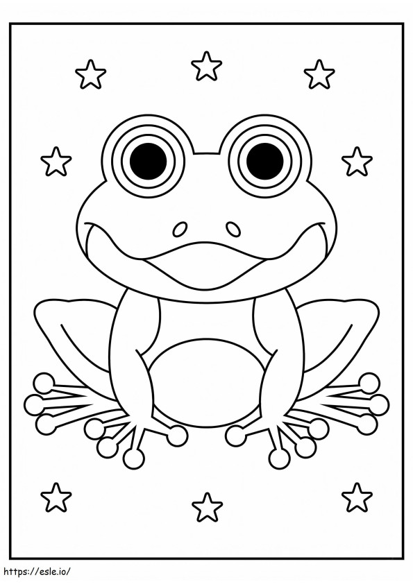 Zabawna żaba i gwiazdy kolorowanka