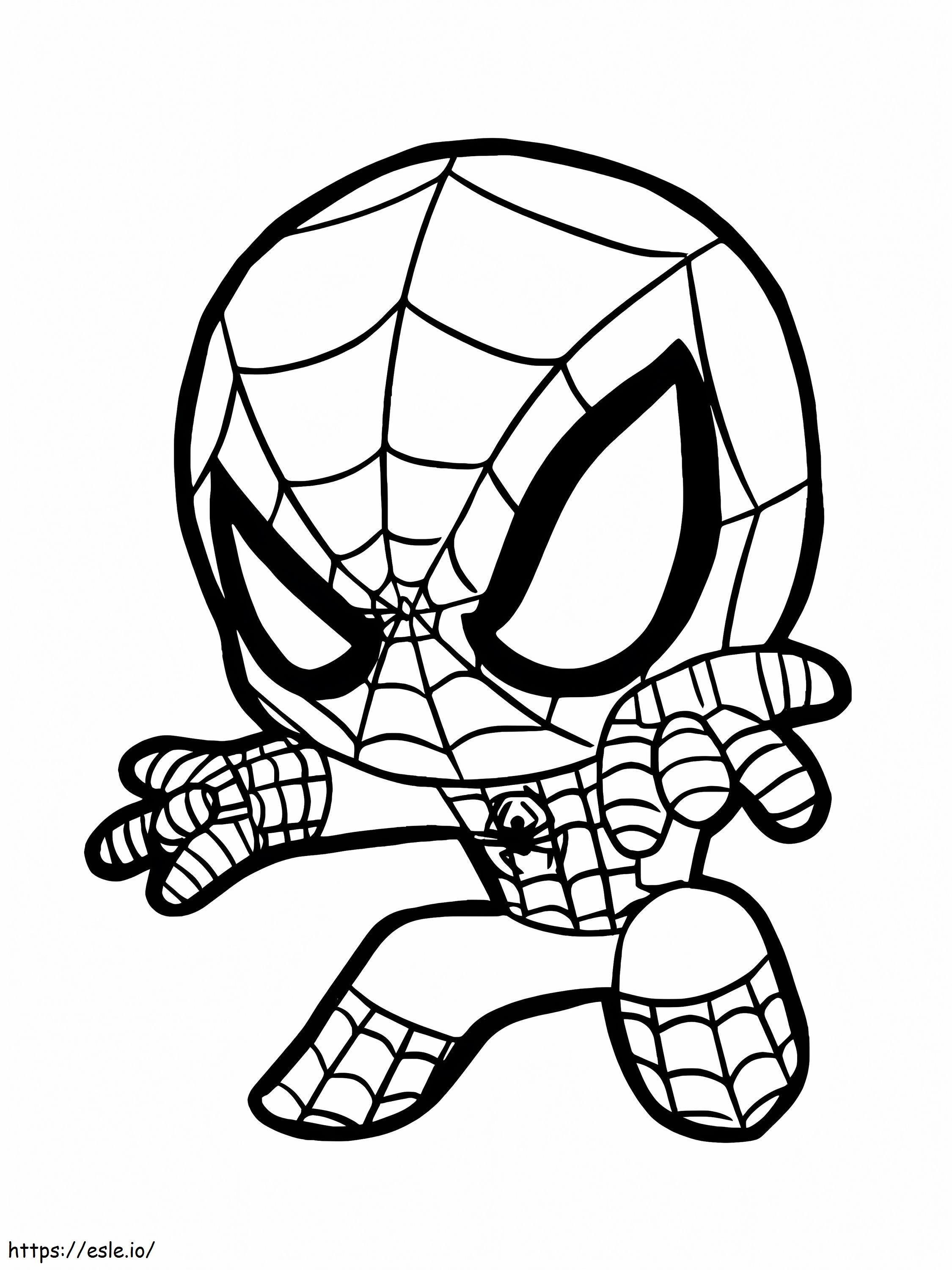 Chibi Spiderman kleurplaat kleurplaat