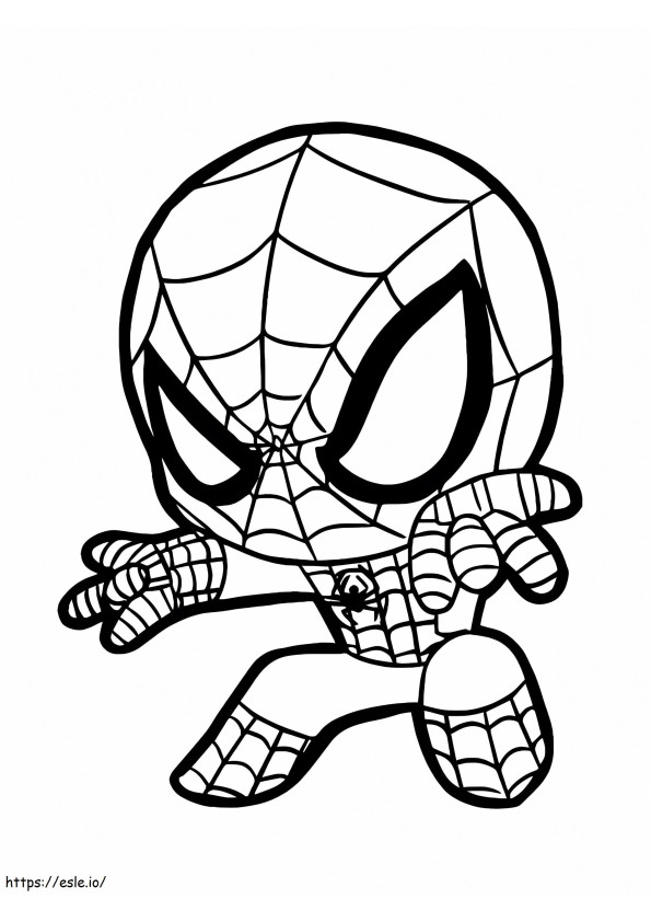 Chibi Spider Man de colorat