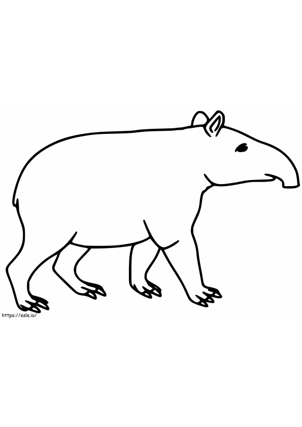 Tapirul mic de colorat
