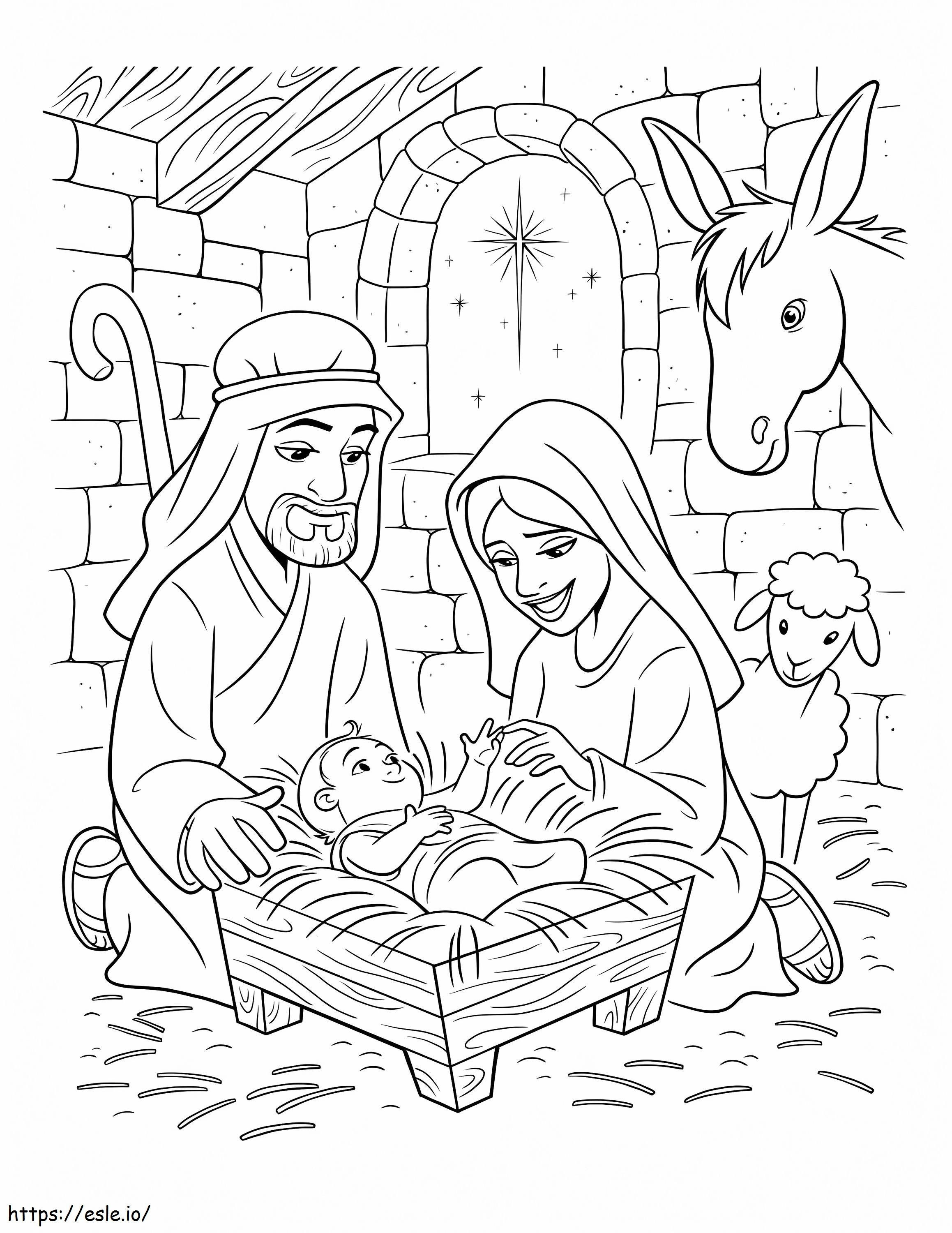 Bayi Yesus 3 Gambar Mewarnai