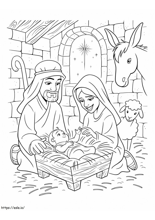 Coloriage Bébé Jésus 3 à imprimer dessin
