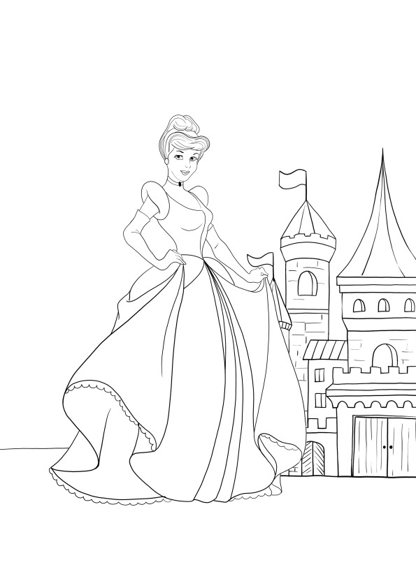 Cinderella coloring and printing