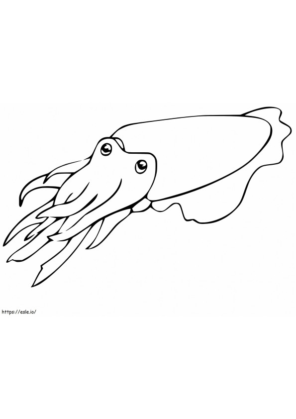 Adorable Cuttlefish coloring page